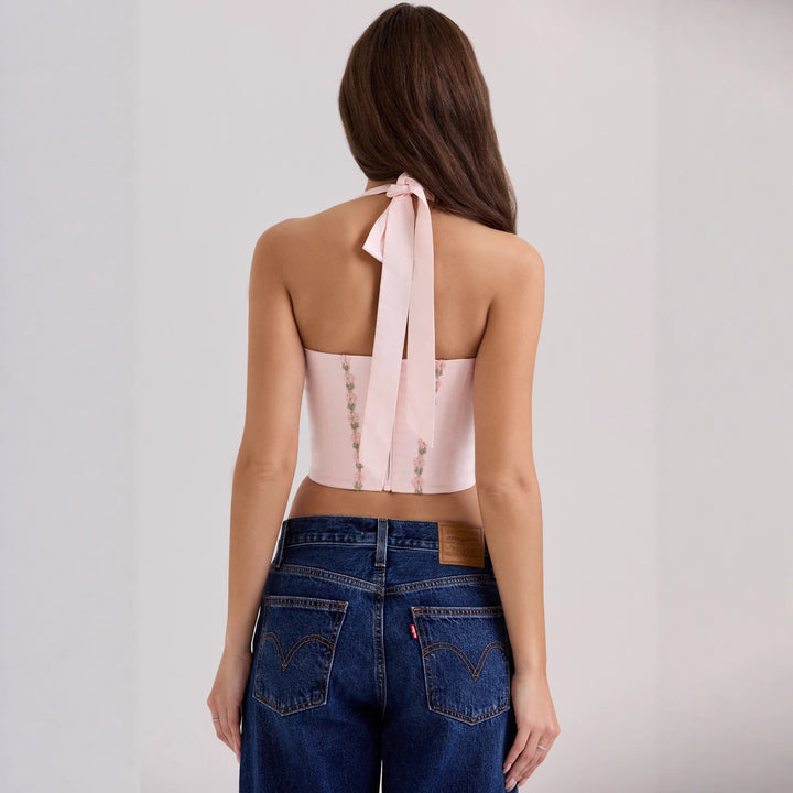 Damen Sexy Korsett-Oberteil mit floralen Akzenten Drune