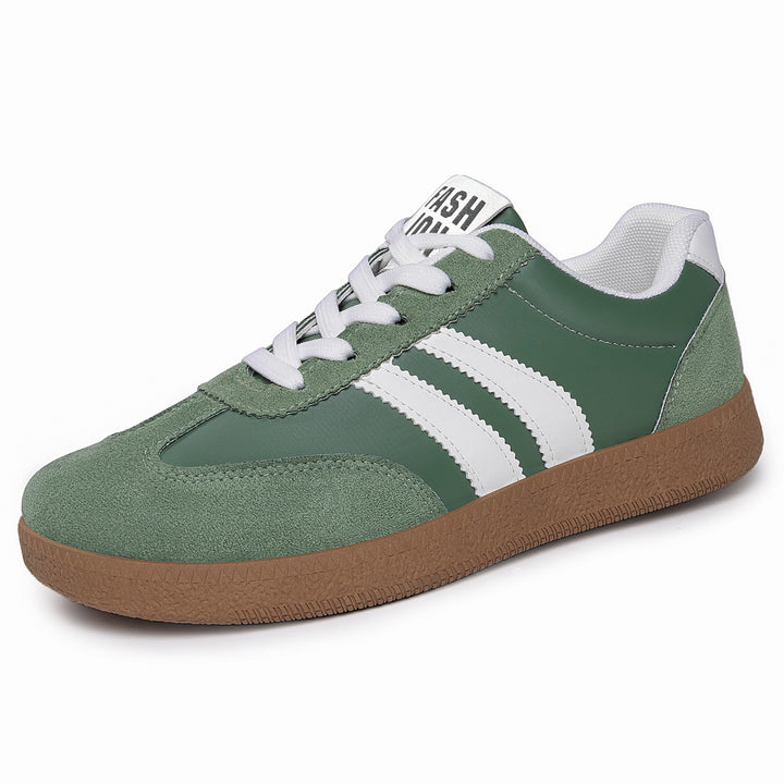 Herren nan retro Sneaker mit Velours- und Textilobermaterial, klassischer Drei-Streifen-Optik und profilierter Gumminsohle Drune