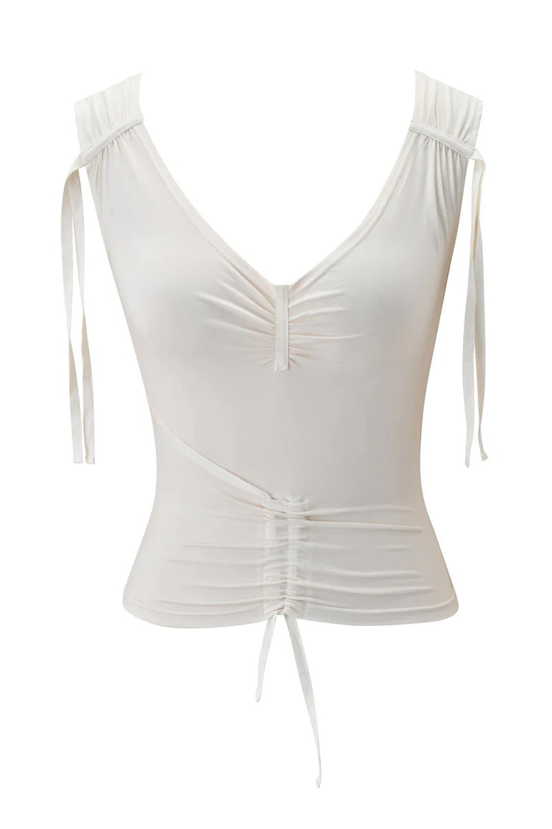 Damen Elegantes Wickel-Top mit Rüschendetails Drune