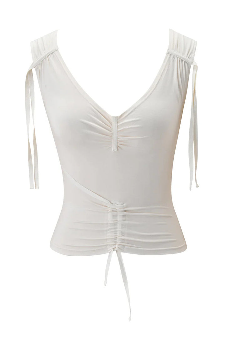 Damen Elegantes Wickel-Top mit Rüschendetails Drune