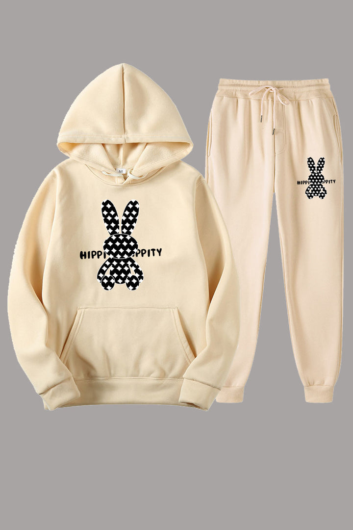 Damen Sweatshirt und Jogginghose Set mit niedlichem Kaninchenmotiv Drune