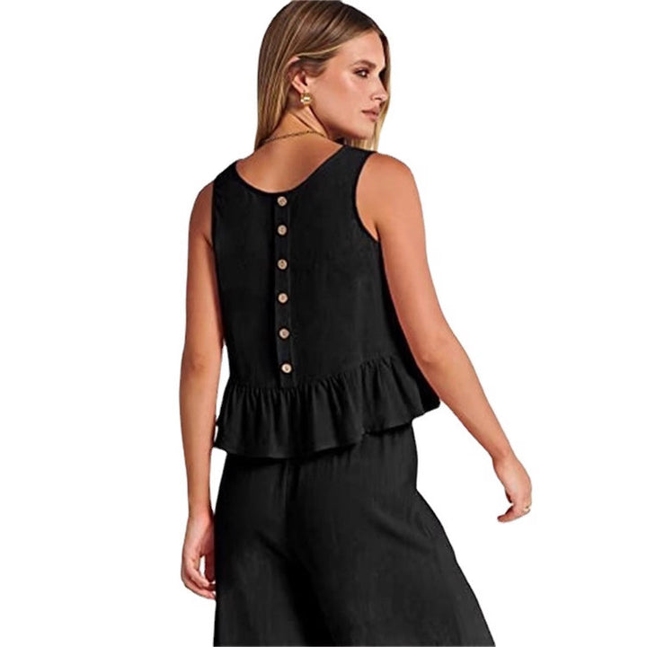 Damen luftige Sommerbluse und weite Hose Drune