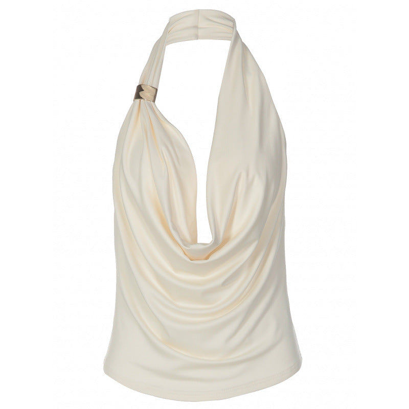 Damen Elegantes Spaghetti-Träger-Top mit raffiniertem Drapierungsdesign Drune