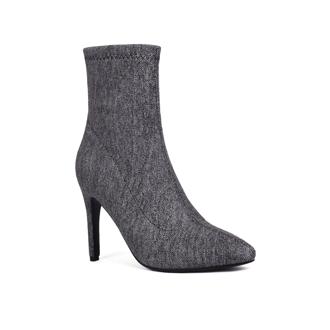 Damen Spitz-Zeh Denim Stiletto Booties Drune
