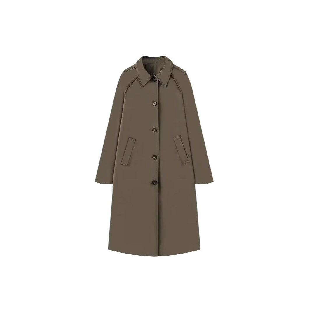 Damen modische Übergangsjacke mit elegantem Stehkragen und praktischen Knopfdetails Drune