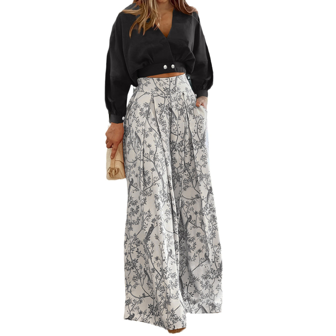 Damen Elegantes und modisches Set mit weit geschnittener Hose Drune