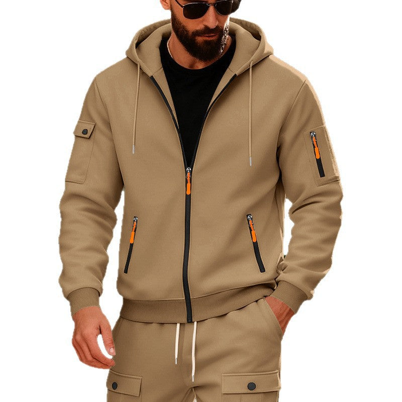 Herren sportlicher Kapuzenpullover mit modischen Schnellverschlüssen und praktischen Taschen Drune