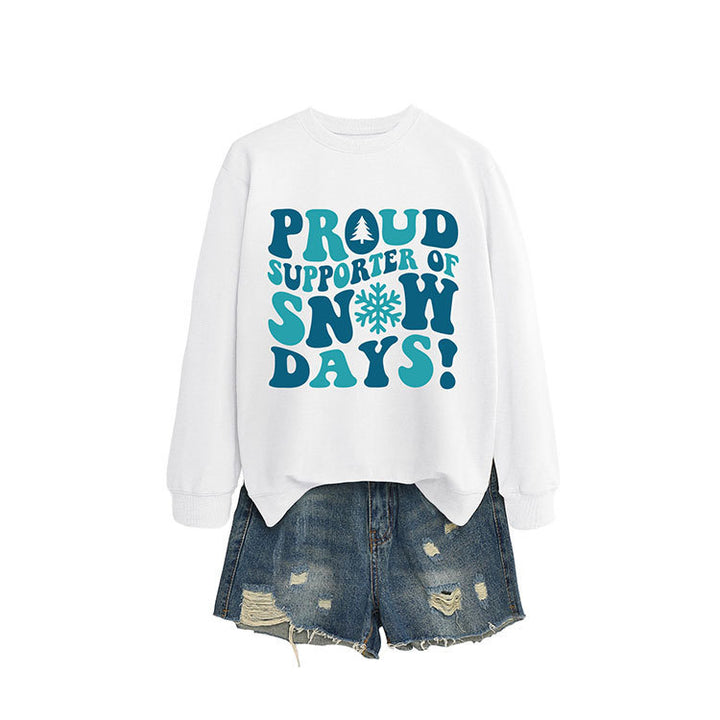 Damen Sweatshirt mit kreativem Aufdruck und lässigem Schnitt Drune