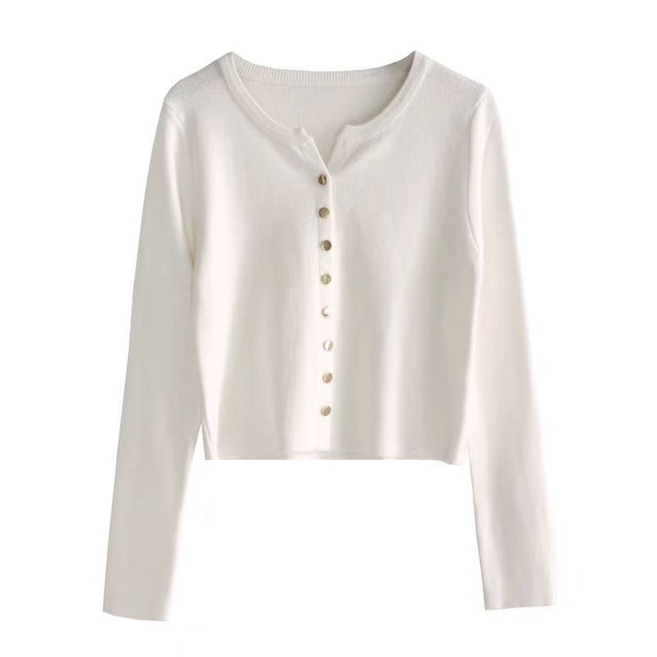 Damen Strickjacke mit perlmuttknöpfen Drune