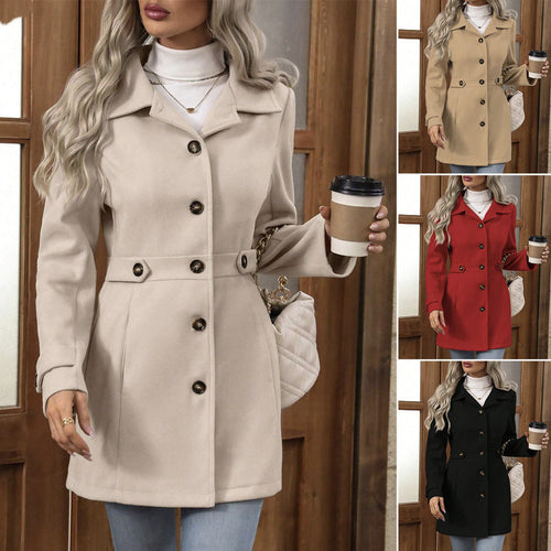 Damen Modische Übergangsjacke mit eleganten Knopfdetails und tailliertem Schnitt Drune