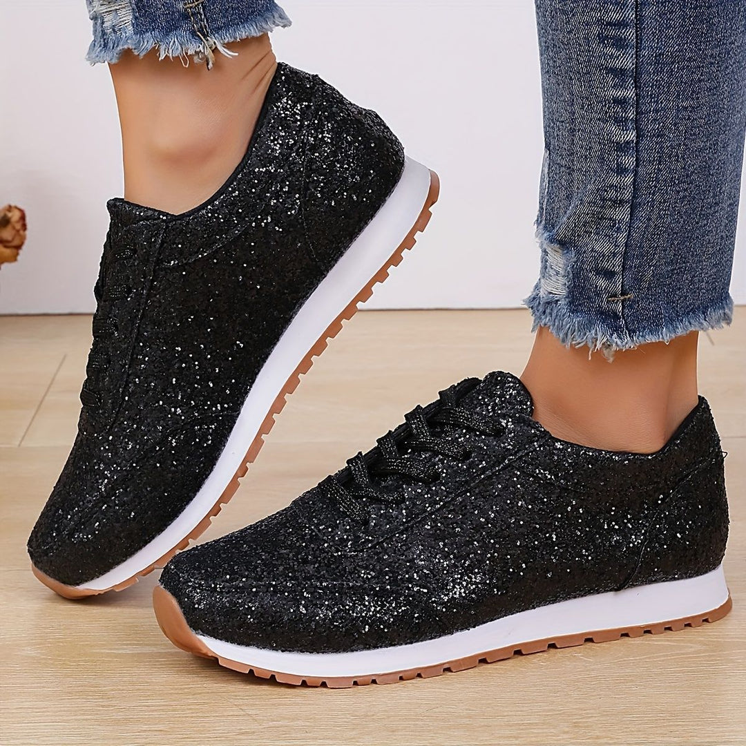Damen Glitzernde Freizeitschuhe mit rutschfester Sohle und gepolstertem Fußbett Drune