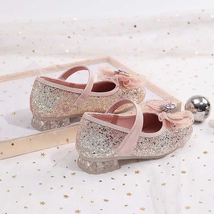 Mädchen Elegante Ballerinas mit Schleifenapplikation und Strass Drune