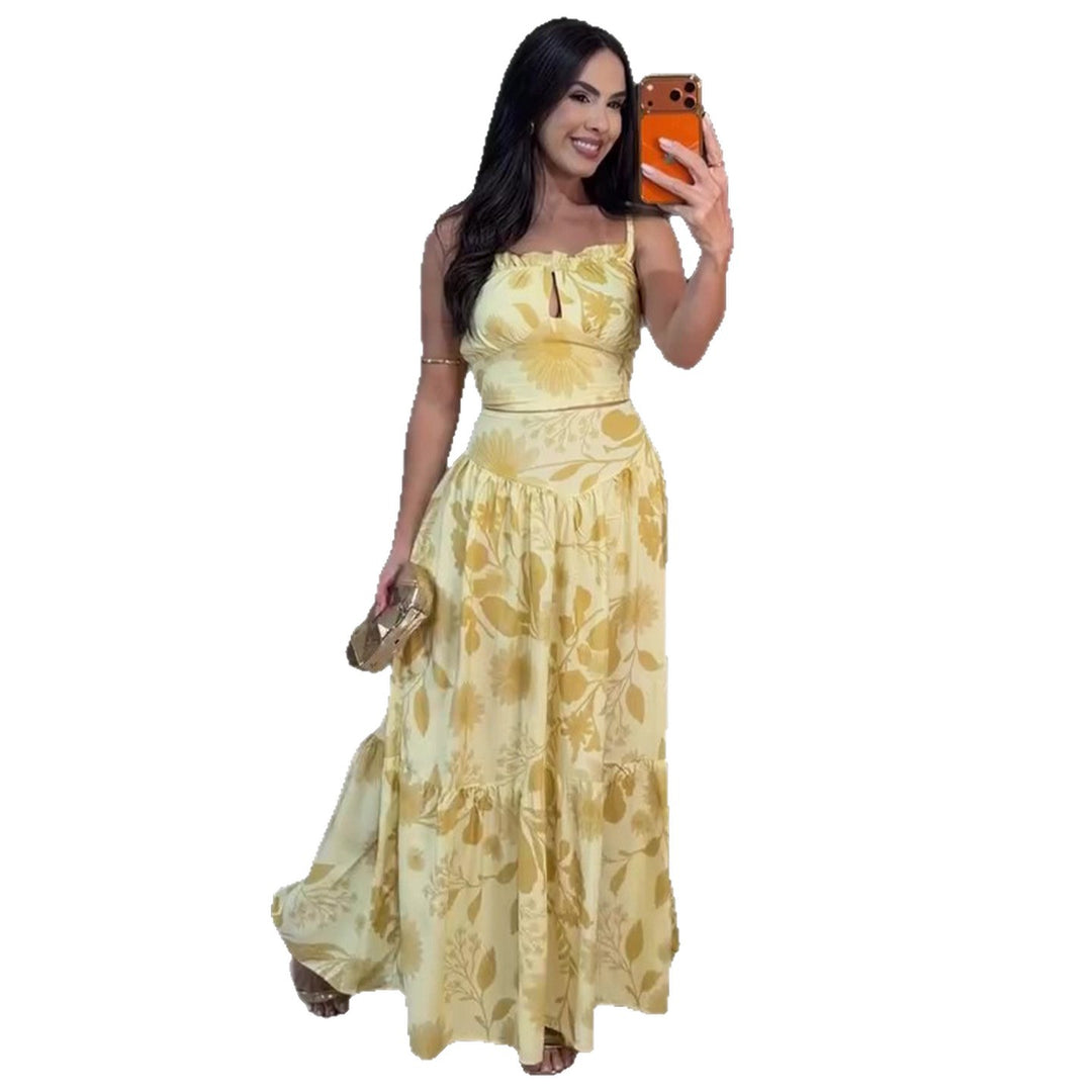 Damen Maxikleid mit floralem Design und luftiger Silhouette Drune