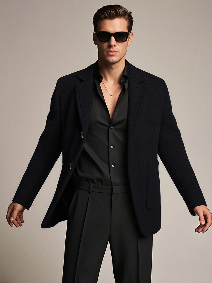 Herren eleganter und strukturierter Freizeitblazer Drune