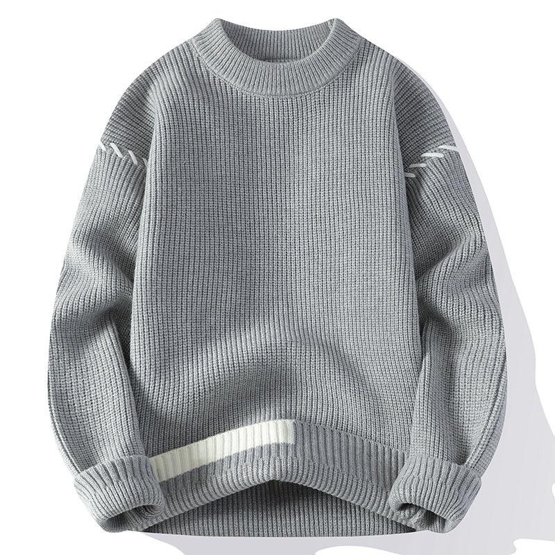 Damen Grober Strickpullover mit innovativem Design und dekorativen Details Drune