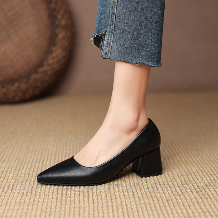 Damen elegante Blockabsatz-Pumps Drune