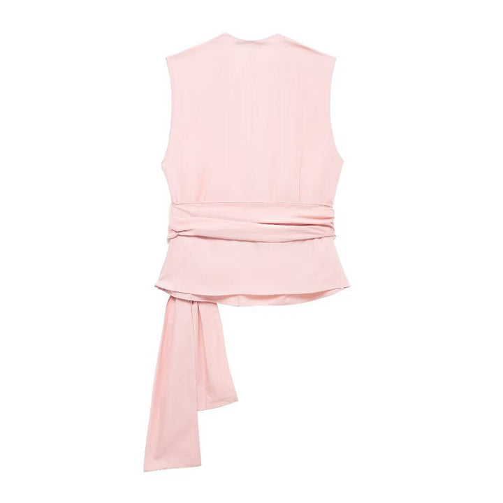 DruneMODE | Cardigan mit Schleifen-Dekoration Weste lange Hose Anzug
