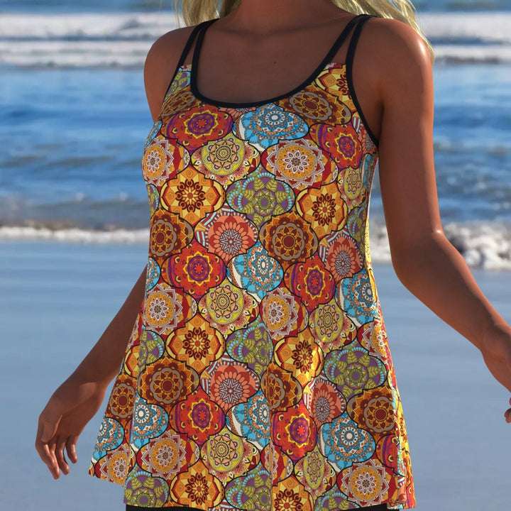 Damen Schwimmanzug mit modischem A-Linien-Schnitt und floralem Design Drune