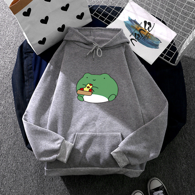 Damen Kuscheliger Hoodie mit einzigartigem Froschdesign Drune