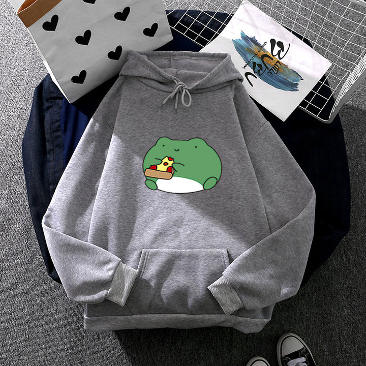 Damen Kuscheliger Hoodie mit einzigartigem Froschdesign Drune