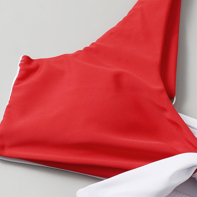 Damen Zweiteiliges Bikiniset mit asymmetrischem Oberteil Drune