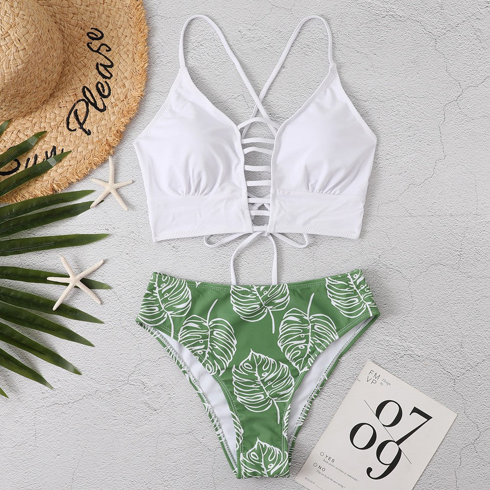 Damen Bikini-Set mit verspieltem Rüschendesign und hoch geschnittenen Höschen Drune