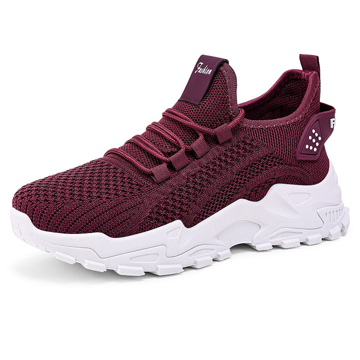Unisex nan atmungsaktive Strick-Sneaker mit dicker Profilsohle und elastischem Slip-on Drune