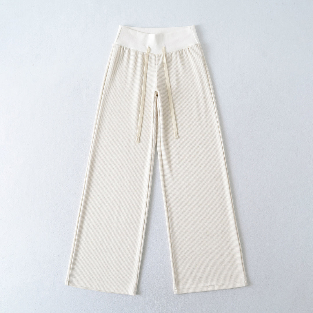 Damen weite Loungehose mit elastischem Bund und Kordelzug Drune