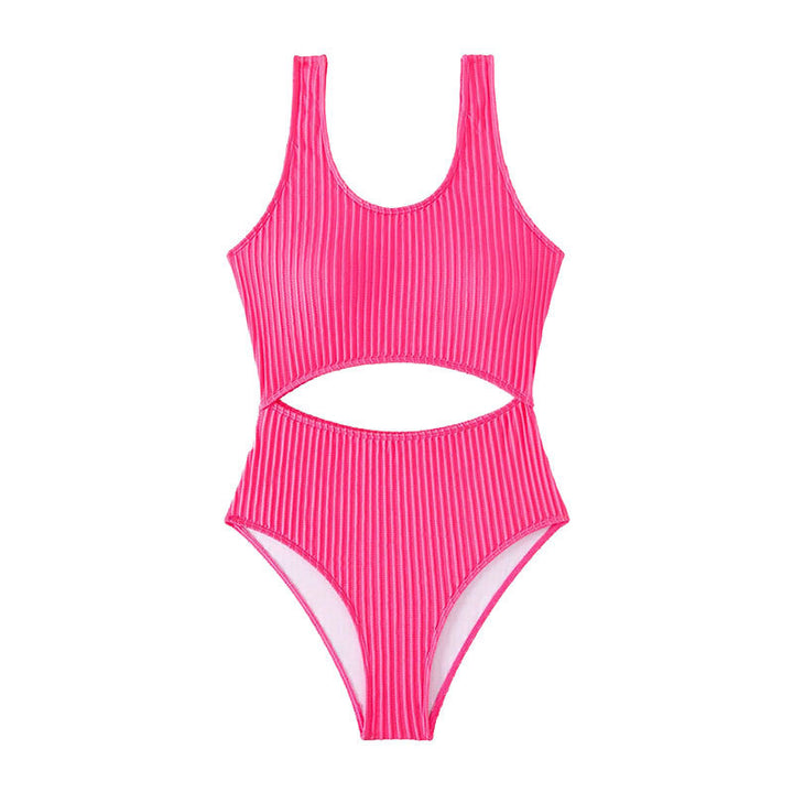 Damen Einteiler Badeanzug mit modernem Cut-Out und strukturiertem Design Drune
