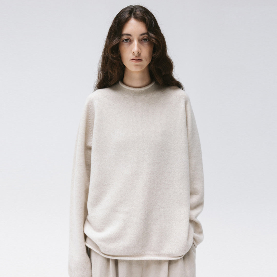 Damen hoch geschnittener komfortabler Strickpullover Drune