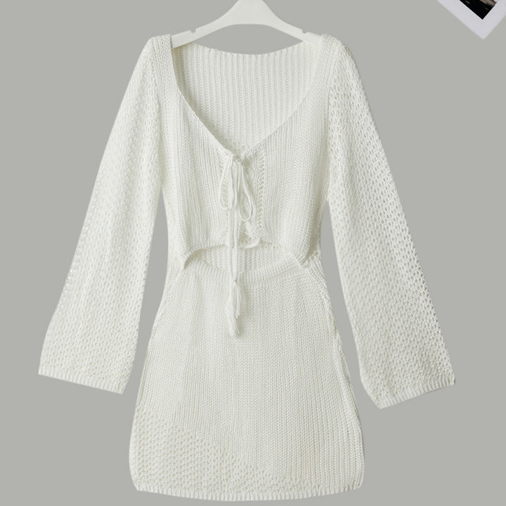 Damen Strickkleid mit Cut-Out und langen Ärmeln Drune