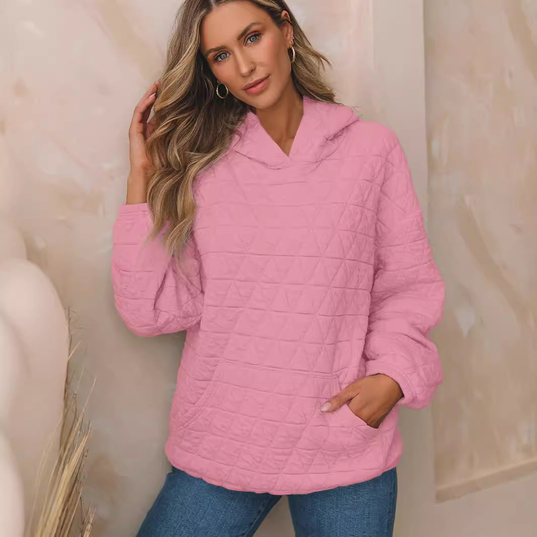 Damen Stepppullover mit gemütlicher Kapuze und praktischen Taschen Drune