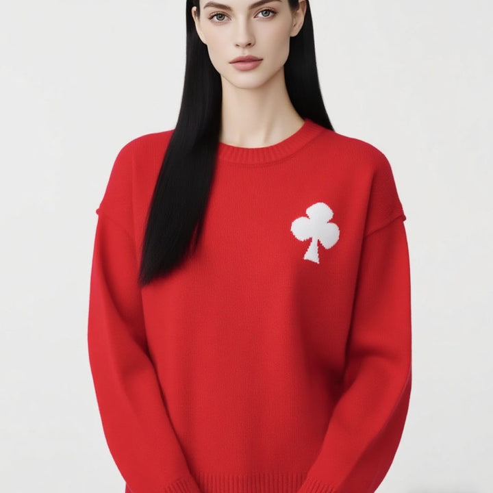 Damen Kuscheliger Pullover mit dekorativem Motiv Drune