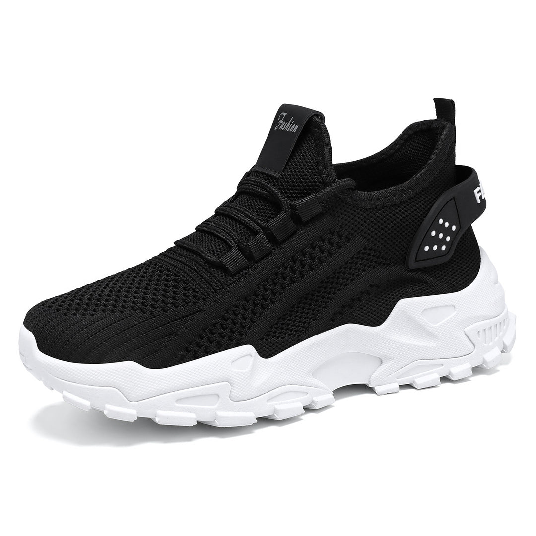 Unisex nan atmungsaktive Strick-Sneaker mit dicker Profilsohle und elastischem Slip-on Drune