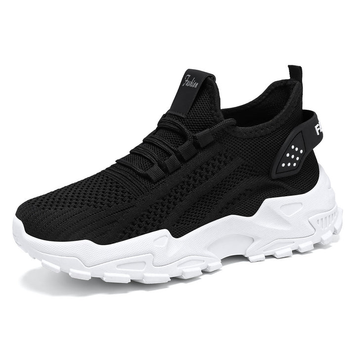 Unisex nan atmungsaktive Strick-Sneaker mit dicker Profilsohle und elastischem Slip-on Drune