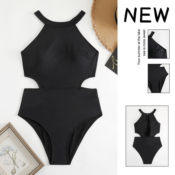 Damen Hochgeschnittener Cut-Out Einteiler Badeanzug Drune