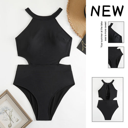Damen Hochgeschnittener Cut-Out Einteiler Badeanzug Drune