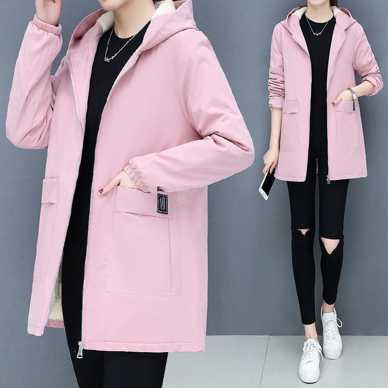 Damen Übergangsjacke mit fleecegefütterter Kapuze und praktischen Taschen Drune