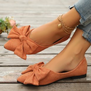 Damen nan spitze Ballerina-Slipper mit dekorativer Schleife und gepolstertem Komfortfußbett Drune