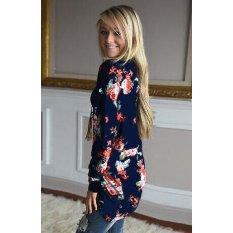 Damen Langarmshirt mit floralem Design und lässigem Schnitt Drune