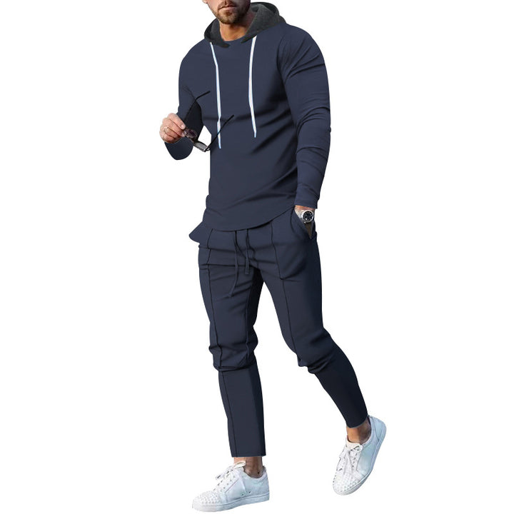 Herren nan zweiteiliges Kapuzen-Lounge-Set mit schmal geschnittenem Kapuzenpullover und tapered Jogginghose Drune