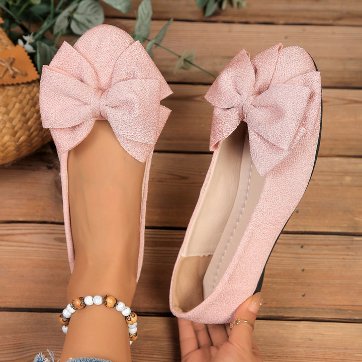 Damen Ballerinas mit XL-Schleifen-Applikation und glänzender Oberflächenstruktur Drune
