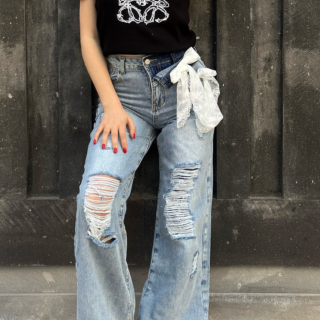 Damen destroyed Jeans im lässigen Oversized-Schnitt Drune