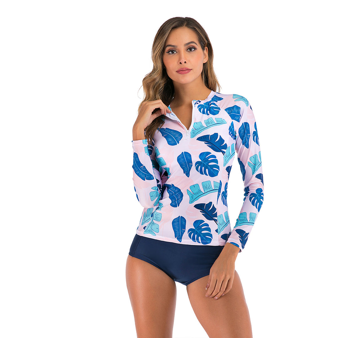 Damen UV-Schutz Rashguard mit floralem Muster Drune