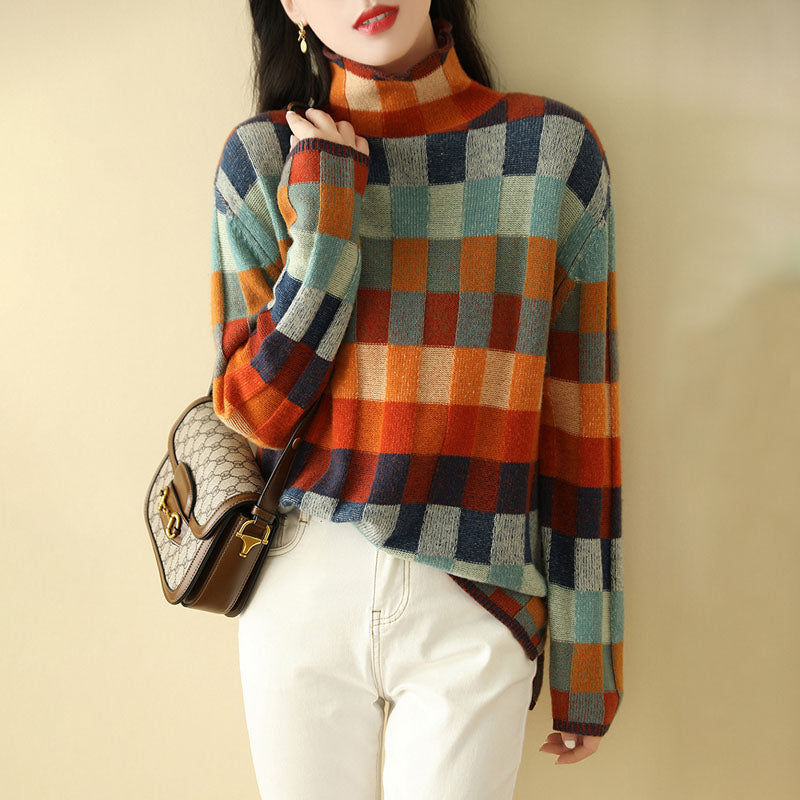 Drune | Bunter Karierter Strickpullover
