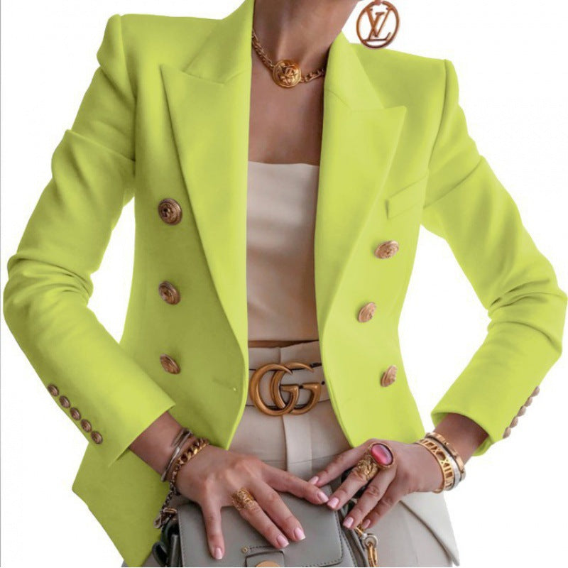 Damen eleganter Blazer mit doppelter Knopfleiste und modischen Details Drune