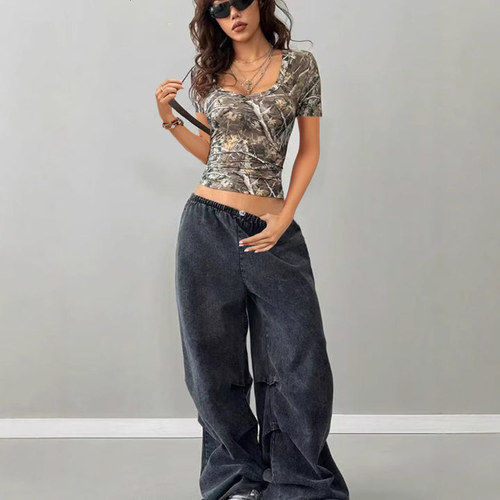 Damen Camouflage T-Shirt mit figurbetontem Schnitt Drune