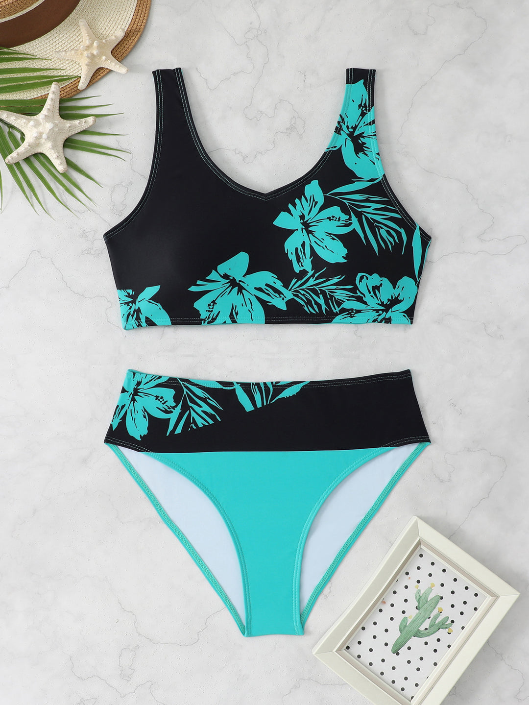 Damen Sportliches Bikini-Set mit floralem Design Drune