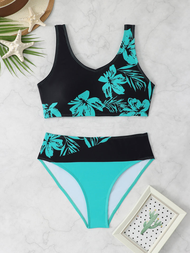Damen Sportliches Bikini-Set mit floralem Design Drune
