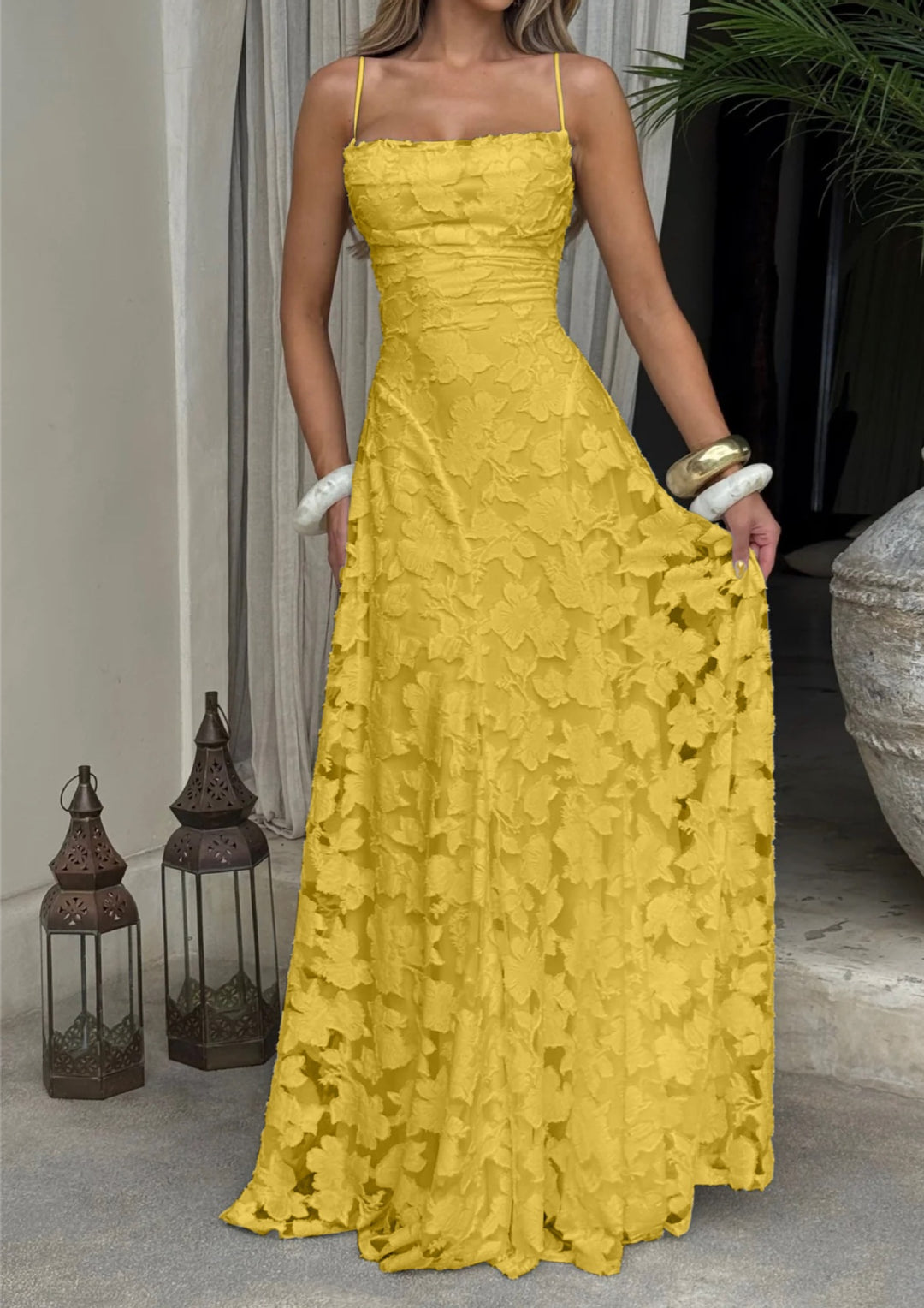 Damen Elegante Spitze A-Linie Abendkleid Drune